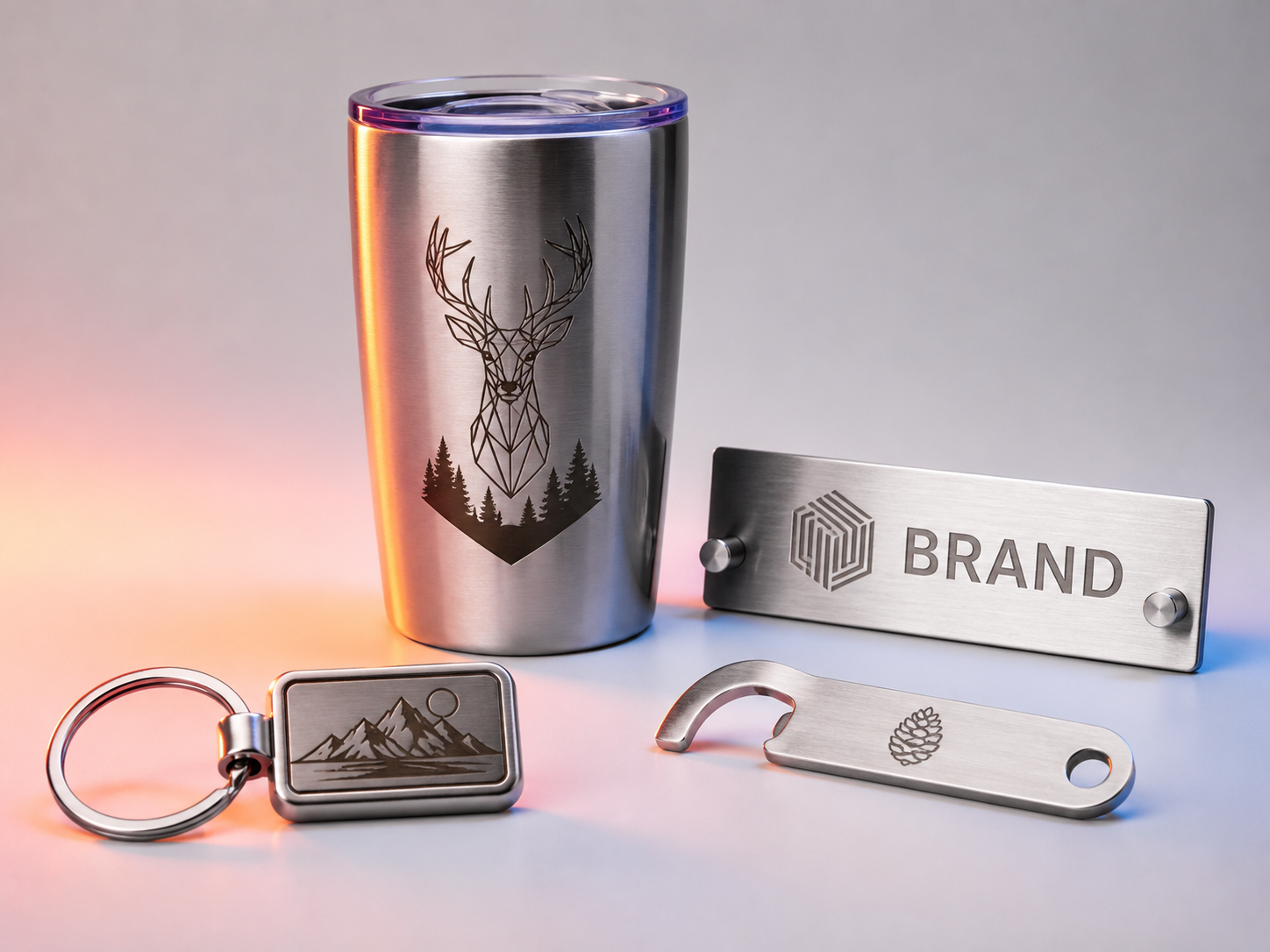 Produtos metálicos gravados a laser